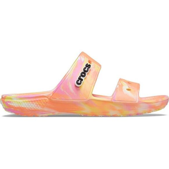 Crocs Classic Marbled Slides - Orange - Unisex Size m13 - New - Picture 8 of 8